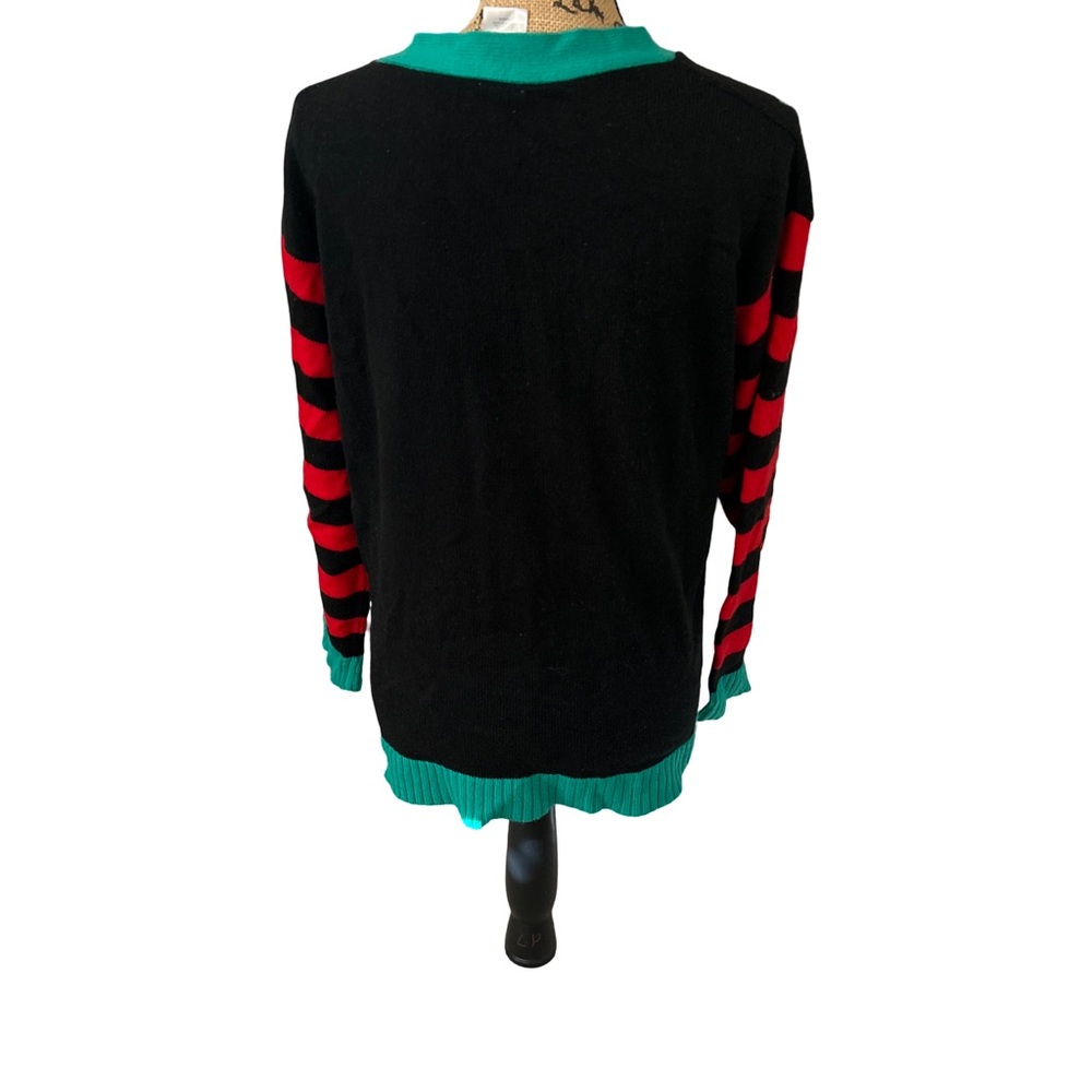 Rare VTG 90s The Simpsons Women’s Large Ugly Cardigan Bart Elf Lisa Presents - Picture 7 of 13